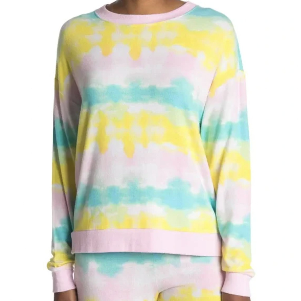 Free Press Cozy Crew Neck Pullover Tie Dye​​​​​​​​​​​​